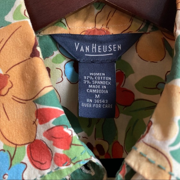 Retro Van Heusen Floral Top M - Picture 4 of 5